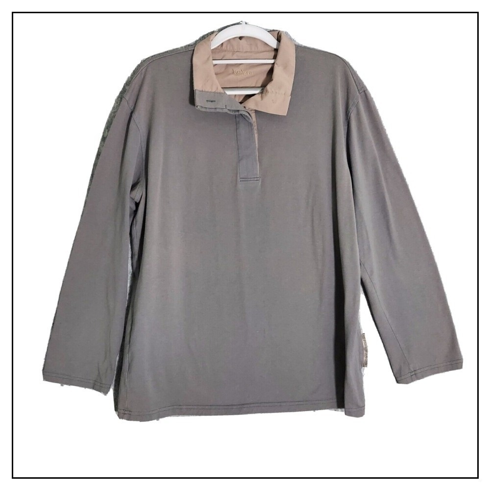 Van Laack Men Polo L Lufthansa First Class Casual Long Sleeve Hidden Button